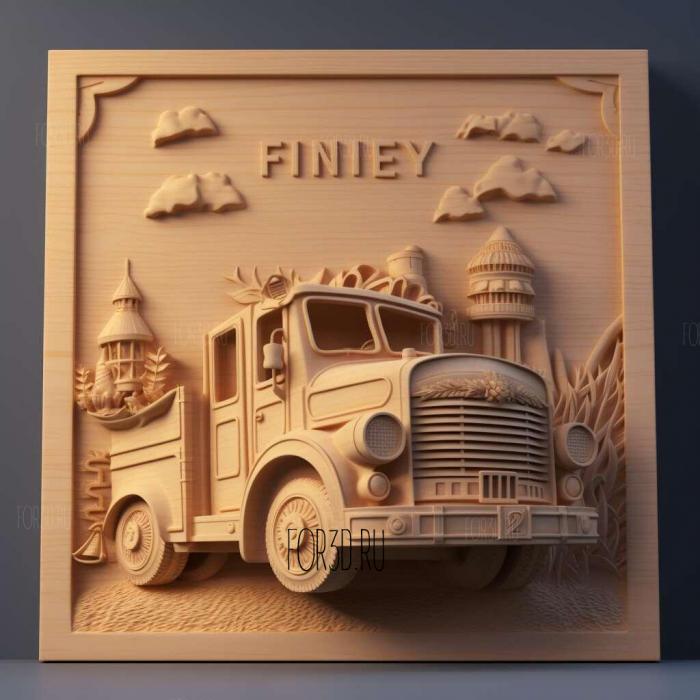 Finley the Fire Engine series 2 stl model for CNC